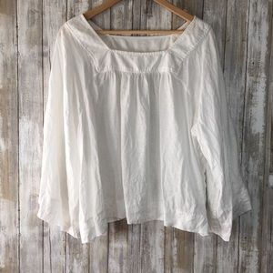 Gap White Square Neck Linen Blouse